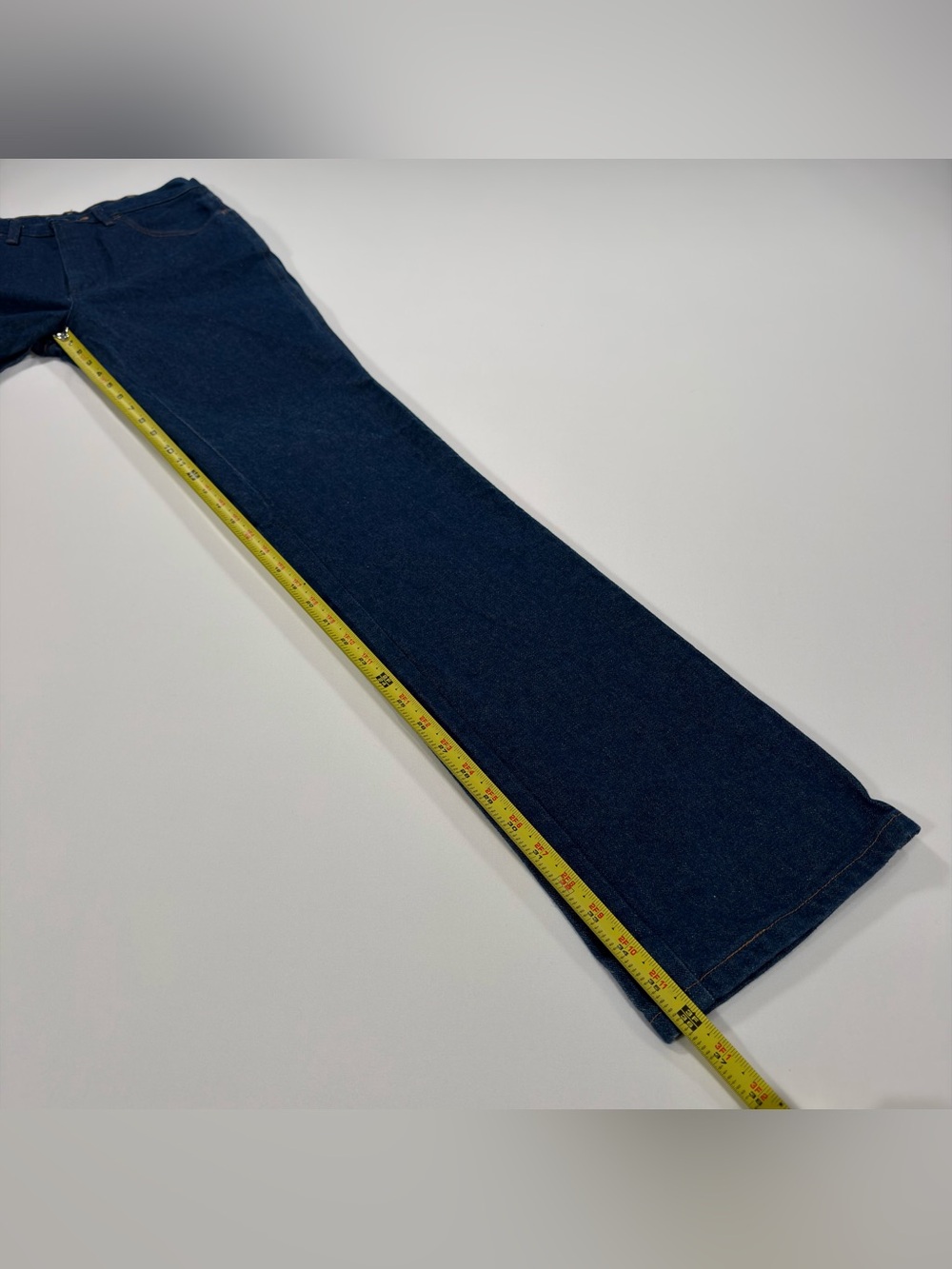Wrangler 935NAV Cowboy Cut Bootcut Jeans Mens 31x36 Dark Blue Rigid 100% Cotton - Picture 11 of 12